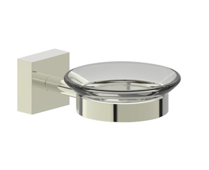 montage muraled porte-savon with verre givré MADRID 262650 nickel poli