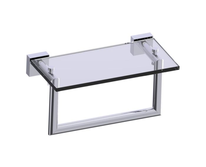 10 po tablette en verre avec barre à serviette MADRID 262676 chrome poli