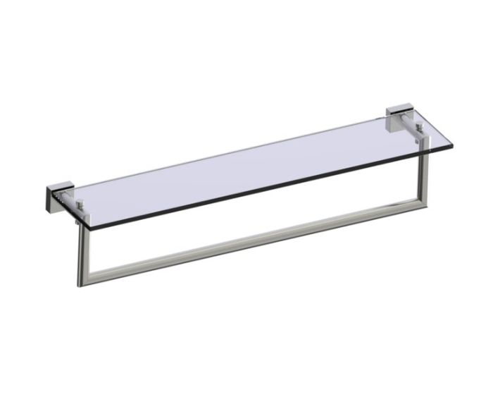 24 po tablette en verre avec barre à serviette MADRID 262678 nickel brossé