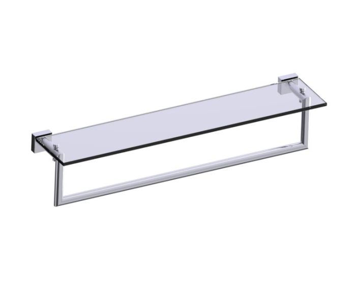 24 po tablette en verre avec barre à serviette MADRID 262678 chrome poli