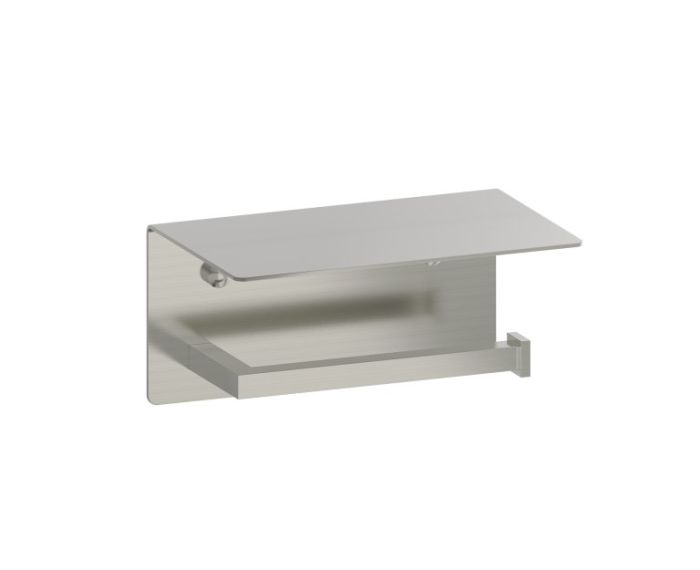 porte-papier hygiénique avec tablette BUILDERS 266159 nickel brossé