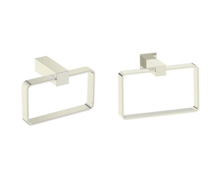 Rectangular anneau porte-serviette LISBON 277464 nickel poli