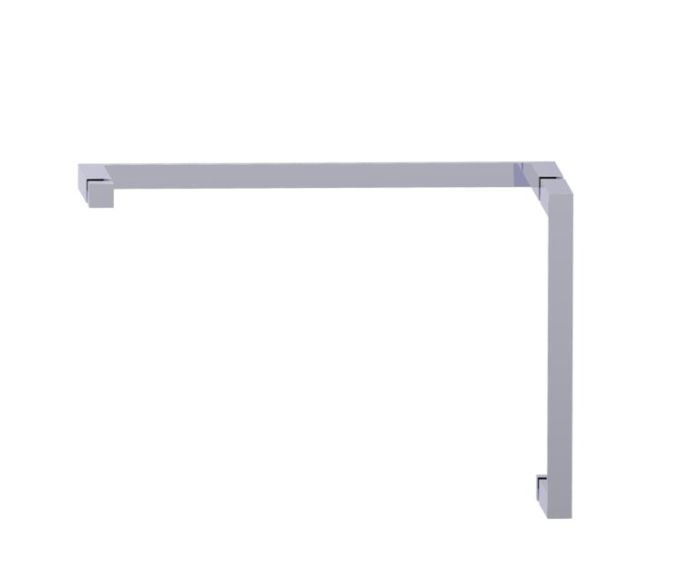 poignée de porte de douche décalée 12 po x 18 po MUNICH 28871218 chrome poli