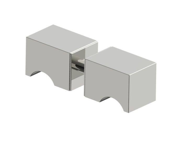 double poignée de porte de douche MUNICH 2887502 nickel poli