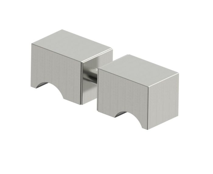 double poignée de porte de douche MUNICH 2887502 nickel brossé