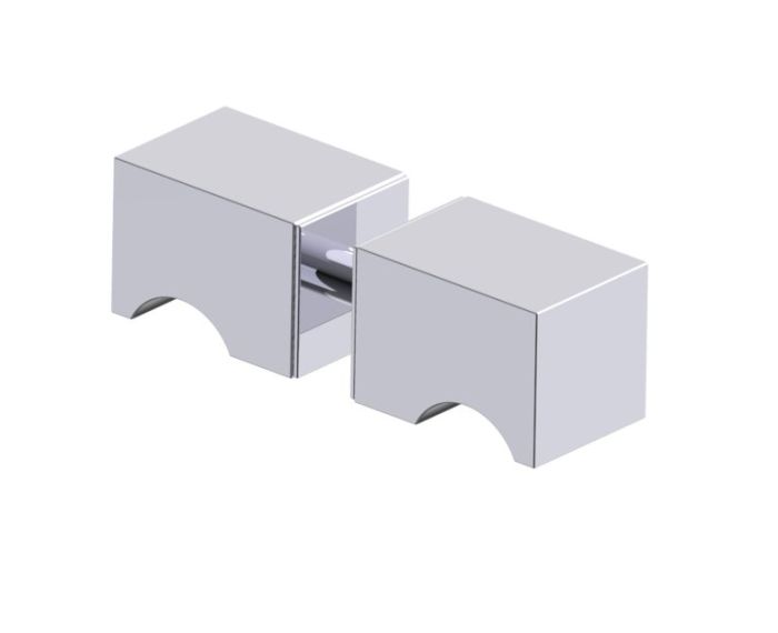 double poignée de porte de douche MUNICH 2887502 chrome poli