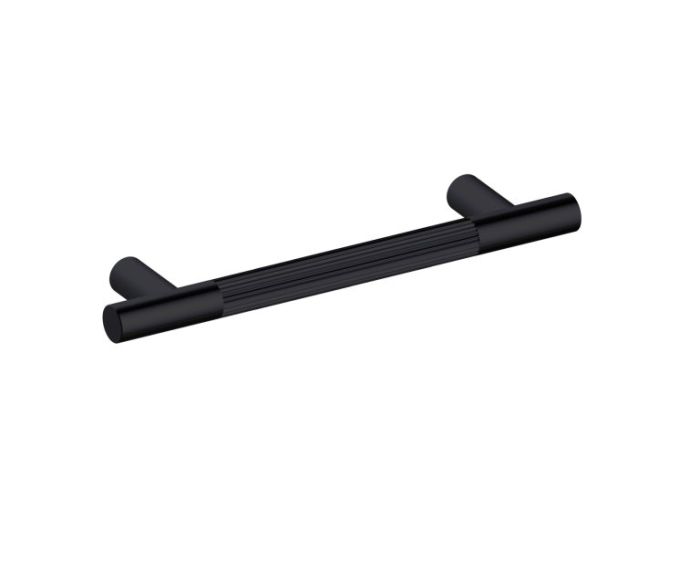 6 po poignée d'armoire moleté droit 310706 noir mat