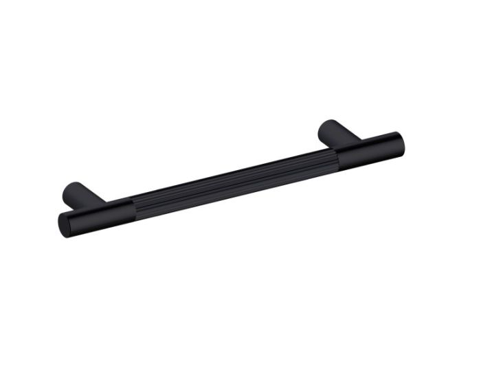 8 po poignée d'armoire moleté droit 310708 noir mat