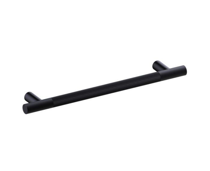 12 po poignée d'armoire moleté droit 310712 noir mat