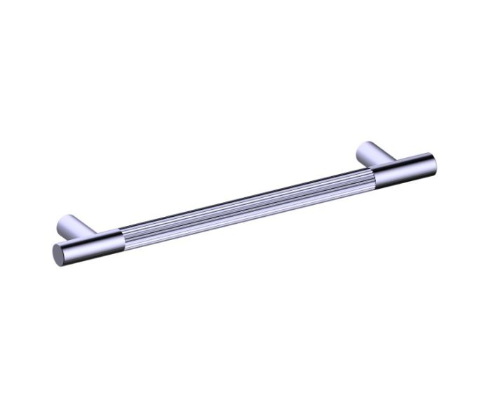 12 po poignée d'armoire moleté droit 310712 chrome poli
