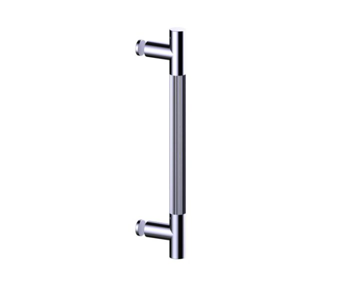 12 po poignée simple pour porte de douche moleté droit 3107512 chrome poli