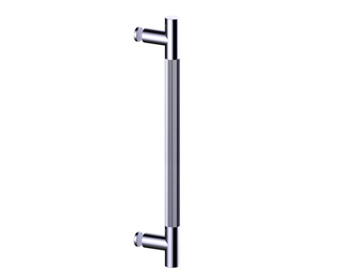 18 po poignée simple pour porte de douche moleté droit 3107518 chrome poli