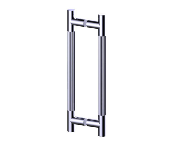 poignée double pour porte de douche 18 po moleté droit 3107818 chrome poli