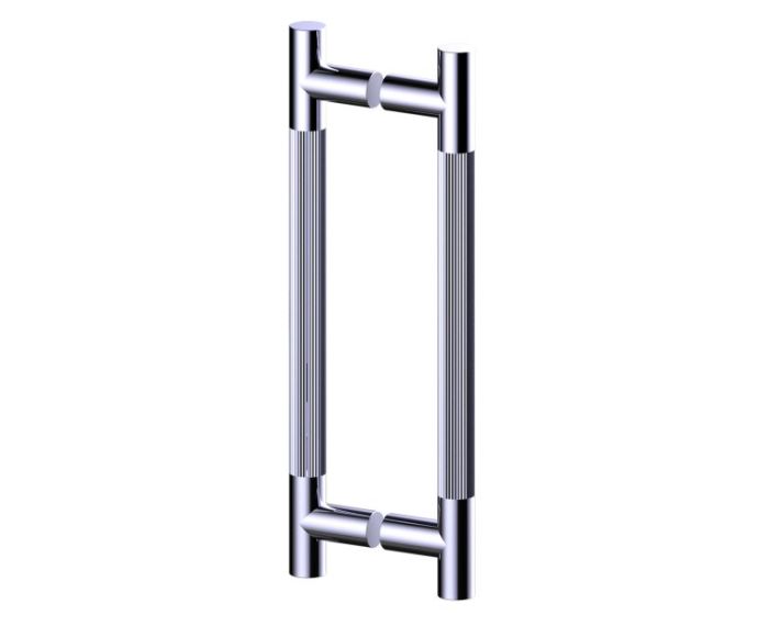 poignée double pour porte de douche 24 po moleté droit 3107824 chrome poli