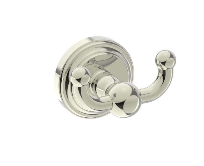 crochet à peignoir double FLORENCE 322132 nickel poli