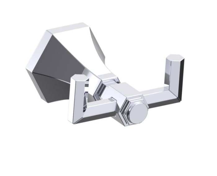 crochet à peignoir double PISA 342132 chrome poli