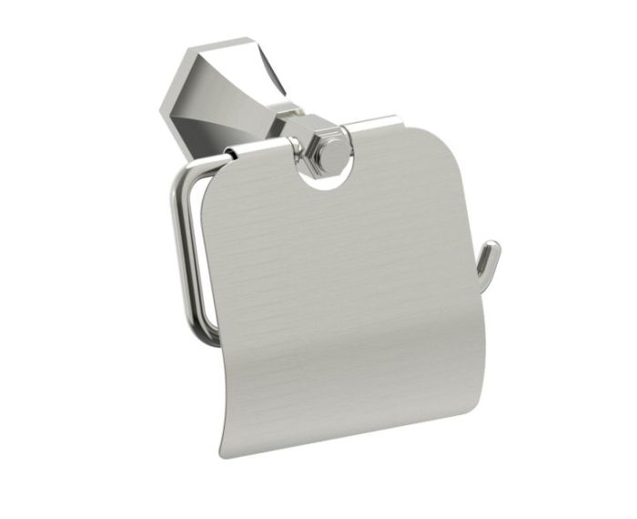 Drop porte-papier hygiénique avec couvercle PISA 342153 nickel brossé
