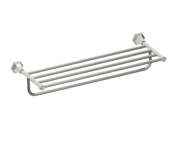 tablette porte-serviettes avec barre à serviette PISA 342442 nickel brossé