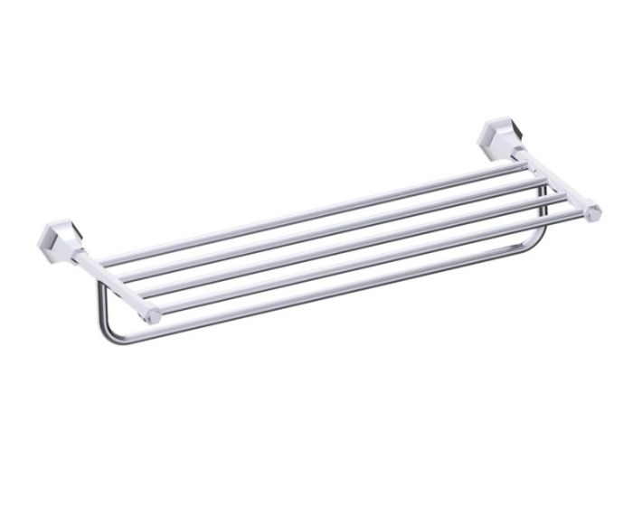 tablette porte-serviettes avec barre à serviette PISA 342442 chrome poli