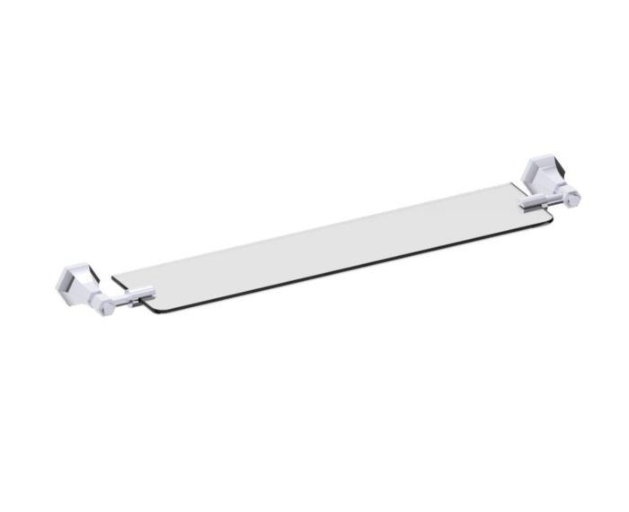 tablette en verre PISA 342671 chrome poli