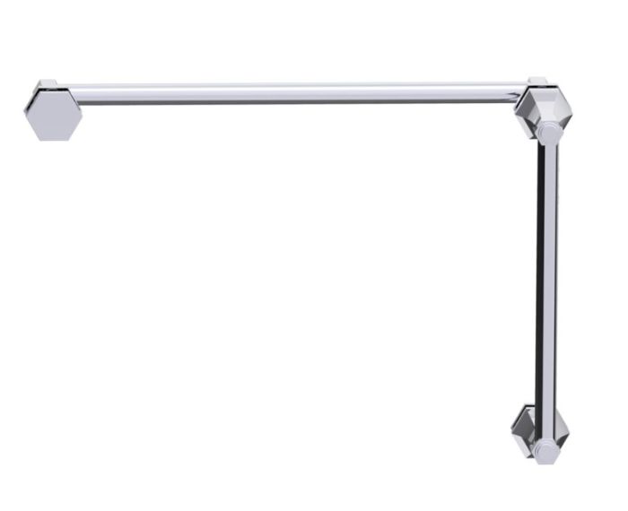 poignée de porte de douche décalée 12 po x 18 po PISA 34271218 chrome poli