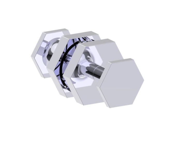 double Shower Door Knob PISA 3427502 chrome poli