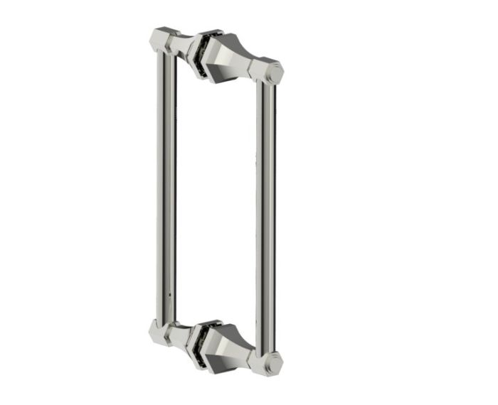 poignée double pour porte de douche 12 po PISA 3427812 nickel poli