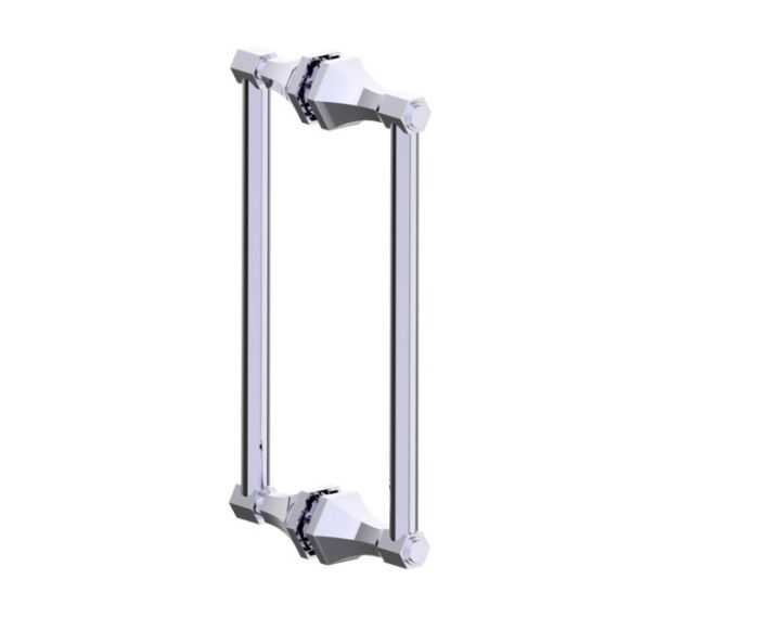 poignée double pour porte de douche 12 po PISA 3427812 chrome poli