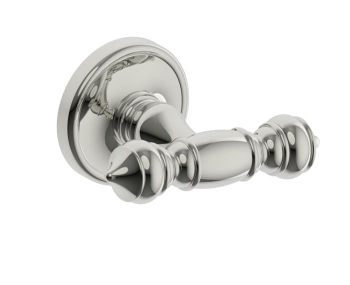 crochet à peignoir double LYON 351132 nickel poli