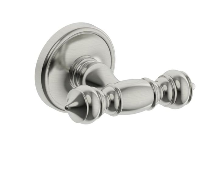crochet à peignoir double LYON 351132 nickel brossé