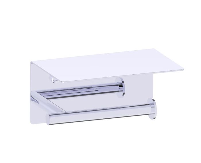 porte-papier hygiénique avec tablette BUILDERS 353159 chrome poli