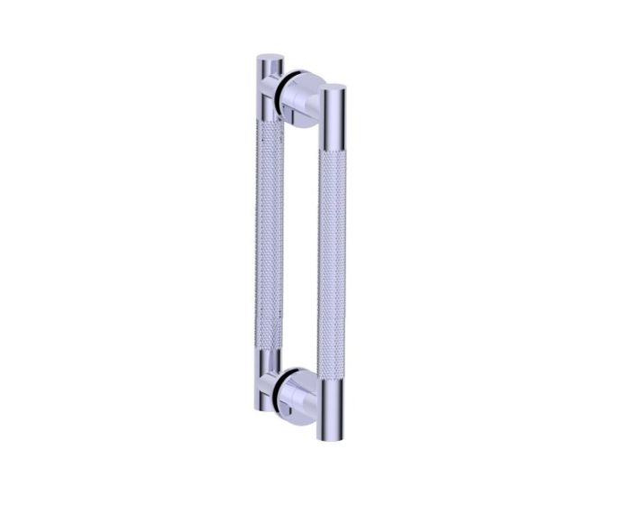 poignée double pour porte de douche 12 po CIRCO KNURLED 3667812 chrome poli