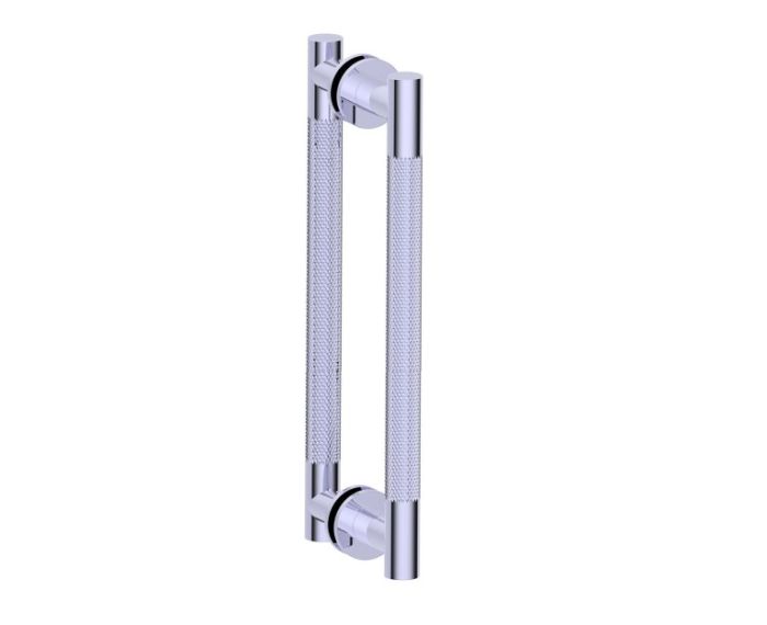 poignée double pour porte de douche 18 po CIRCO KNURLED 3667818 chrome poli