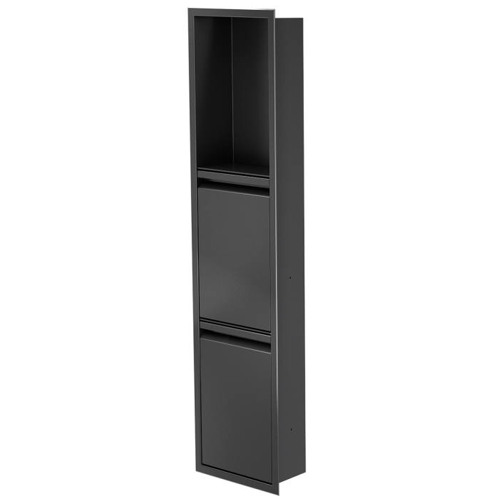Niche de douche avec porte 36 po x 8 po noir mat