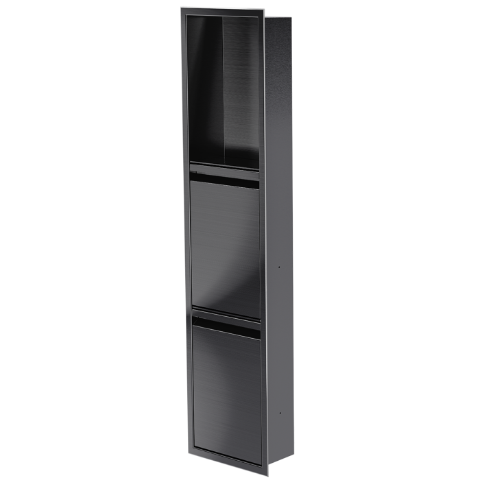 Niche de douche avec porte 36 po x 8 po PVD noir