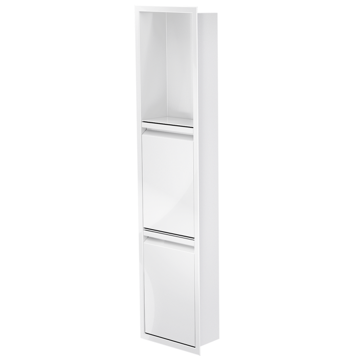 Niche de douche avec porte 36 po x 8 po blanc lustré