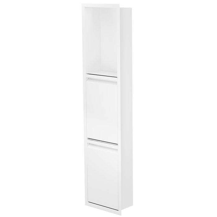 Niche de douche avec porte 36 po x 8 po blanc mat