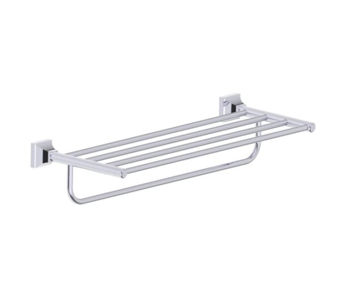 tablette porte-serviettes avec barre à serviette 21 po GLASGOW 390442 chrome poli