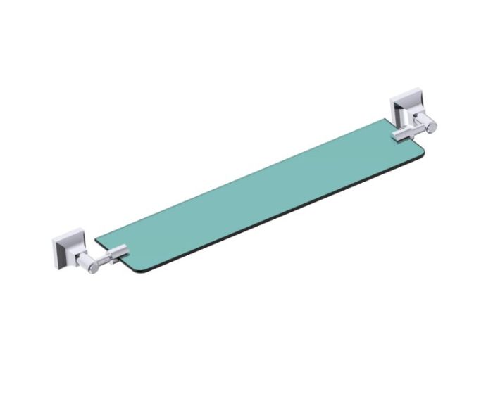 20 po tablette en verre GLASGOW 390671 chrome poli