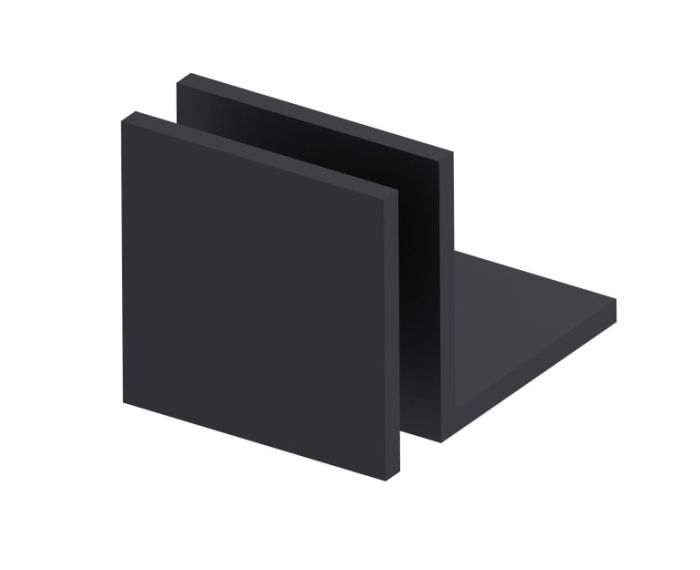 serre-verre carré pour panneau fixe à grande patte BRADFORD 50031 noir mat