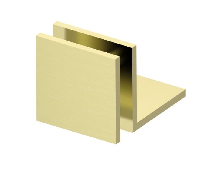 serre-verre carré pour panneau fixe à grande patte BRADFORD 50031 laiton brossé