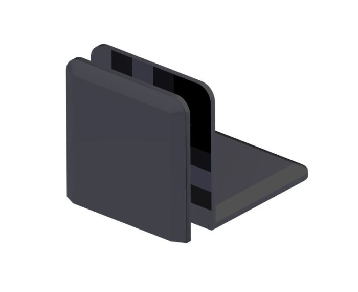 Fixed Panel biseauté serre-verre With Large Leg BRADFORD 50032 noir mat