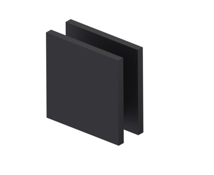 Square Style Hole-in-Glass Fixed Glass Panel U-Clamp BRADFORD 50051 noir mat