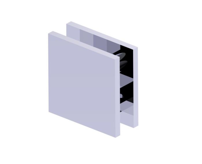 Square Style Hole-in-Glass Fixed Glass Panel U-Clamp BRADFORD 50051 chrome poli