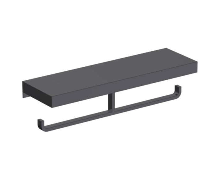 double porte-papier hygiénique avec tablette HOTEL 711155 noir mat