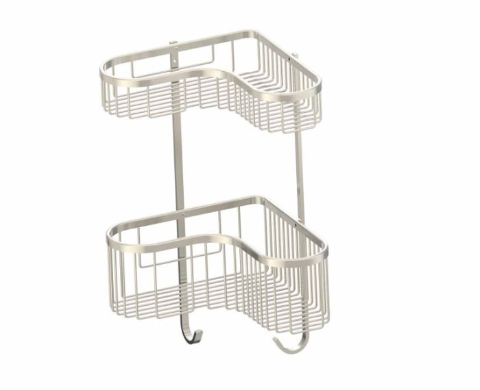 double panier grillagé Bath & panier de douches 828013 nickel brossé