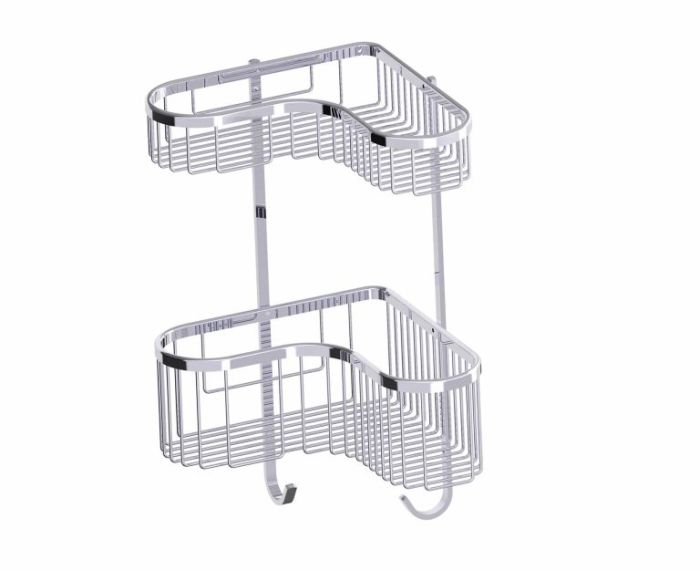 double panier grillagé Bath & panier de douches 828013 chrome poli