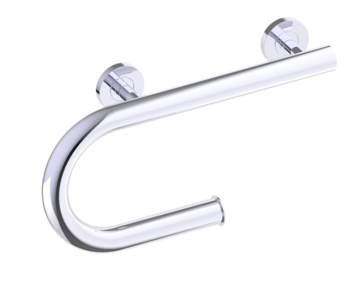 barre d'appui avec porte-papier hygiénique droite 8289110 chrome poli