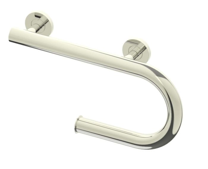 barre d'appui avec porte-papier hygiénique gauche 8289110L nickel poli