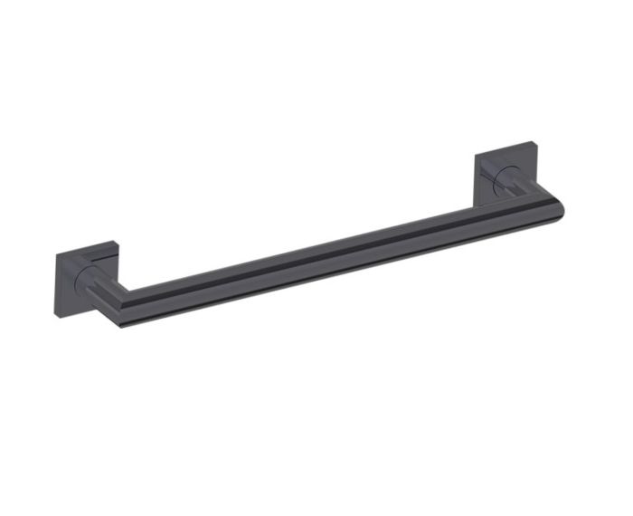 barre d'appui chanfreinée avec rosaces carrées série 9600 18 po 8289618 noir mat
